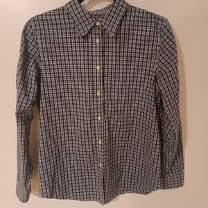 Chaps Women's no iron plaid button down Medium